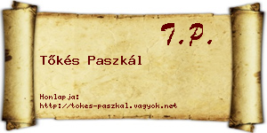 Tőkés Paszkál névjegykártya